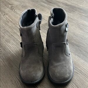 Geox Gray Suede Boots with Butterfly Accents